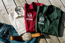 Load image into Gallery viewer, Ladies Long Sleeve Button Up - Front & Back Logos