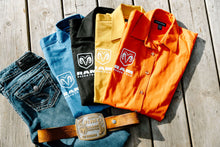 Load image into Gallery viewer, Ladies Long Sleeve Button Up - Front & Back Logos