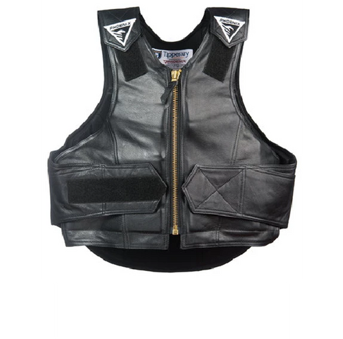 Phoenix 1014 Rough Rider Rodeo Vest - Black Leather